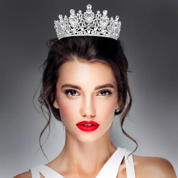 Accessories | Teardrop Marquise Stone Accented Crown Tiara  display picture 2